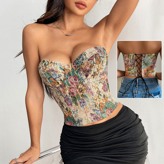 MAEVA – Floral Tube Corset Top