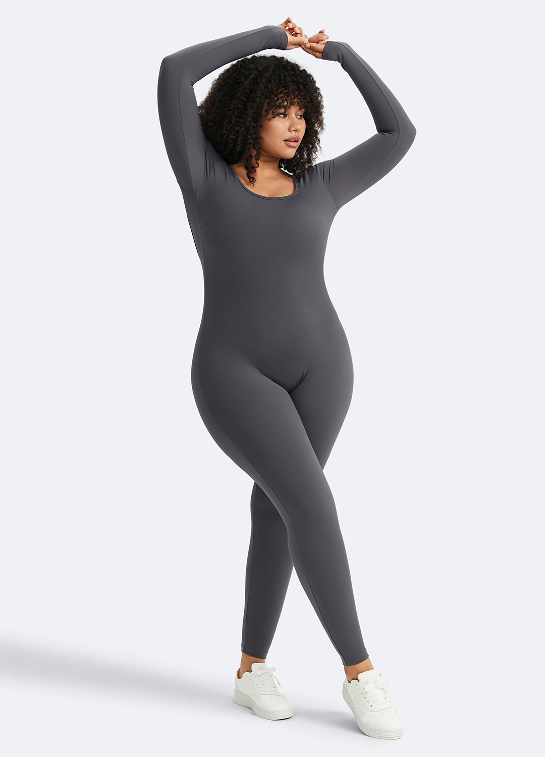 ÉLAN – Short Sleeve Shaping Catsuit - LivingCurves Bodysuit Slate Gray / L
