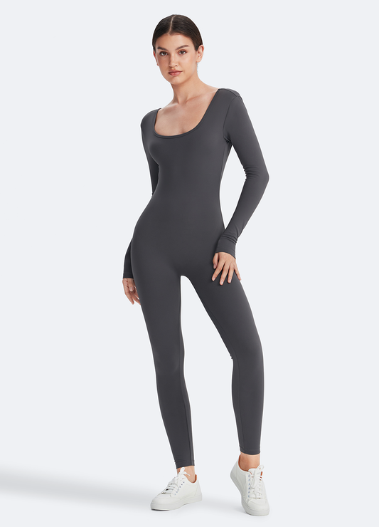 ÉLAN – Short Sleeve Shaping Catsuit - LivingCurves Bodysuit Slate Gray / XS