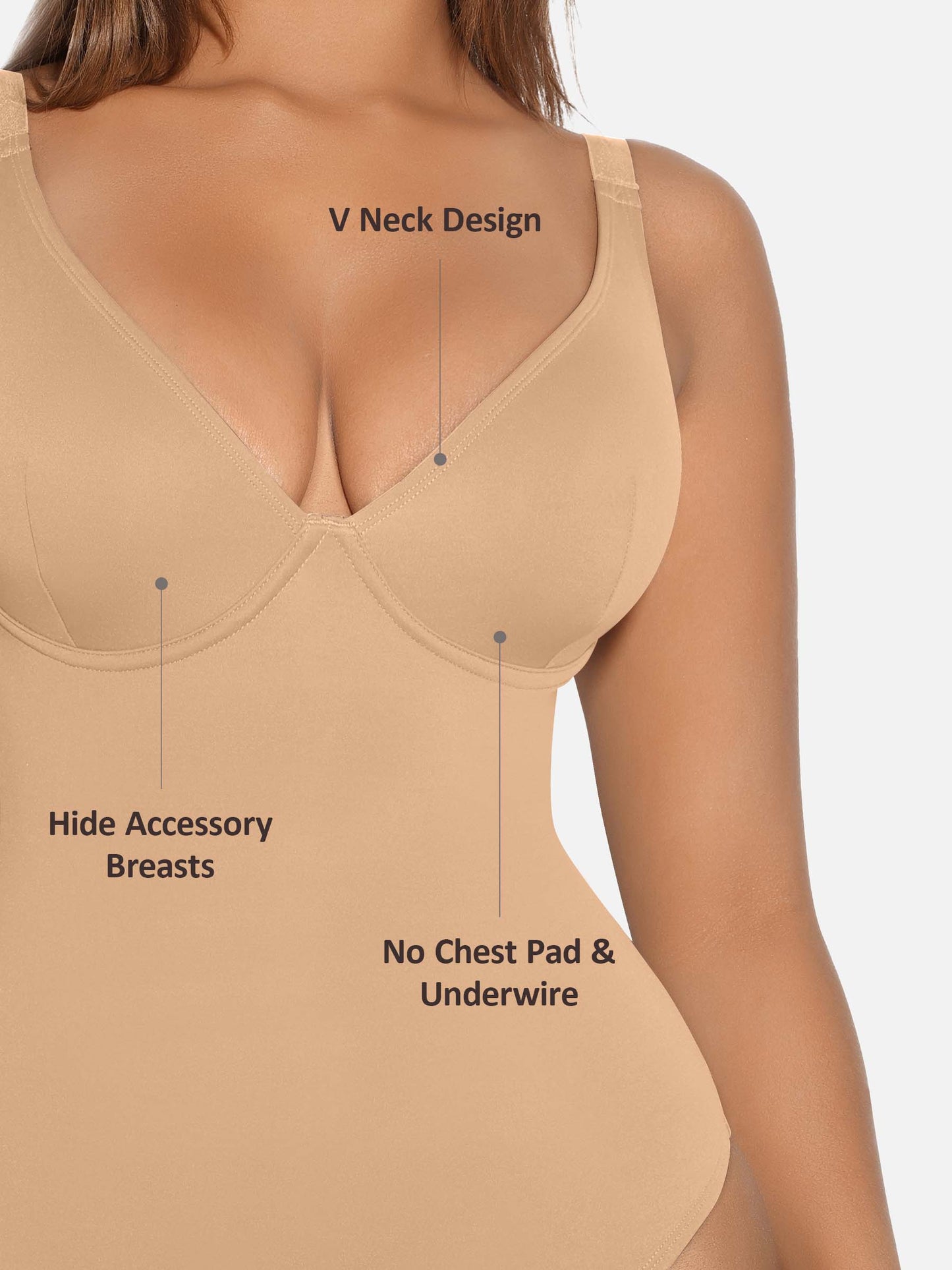 LIVC – V-Neck Tummy Control Shaping Bodysuit | Naadloze Comfort Body met Shaping Effect & Elegante Pasvorm