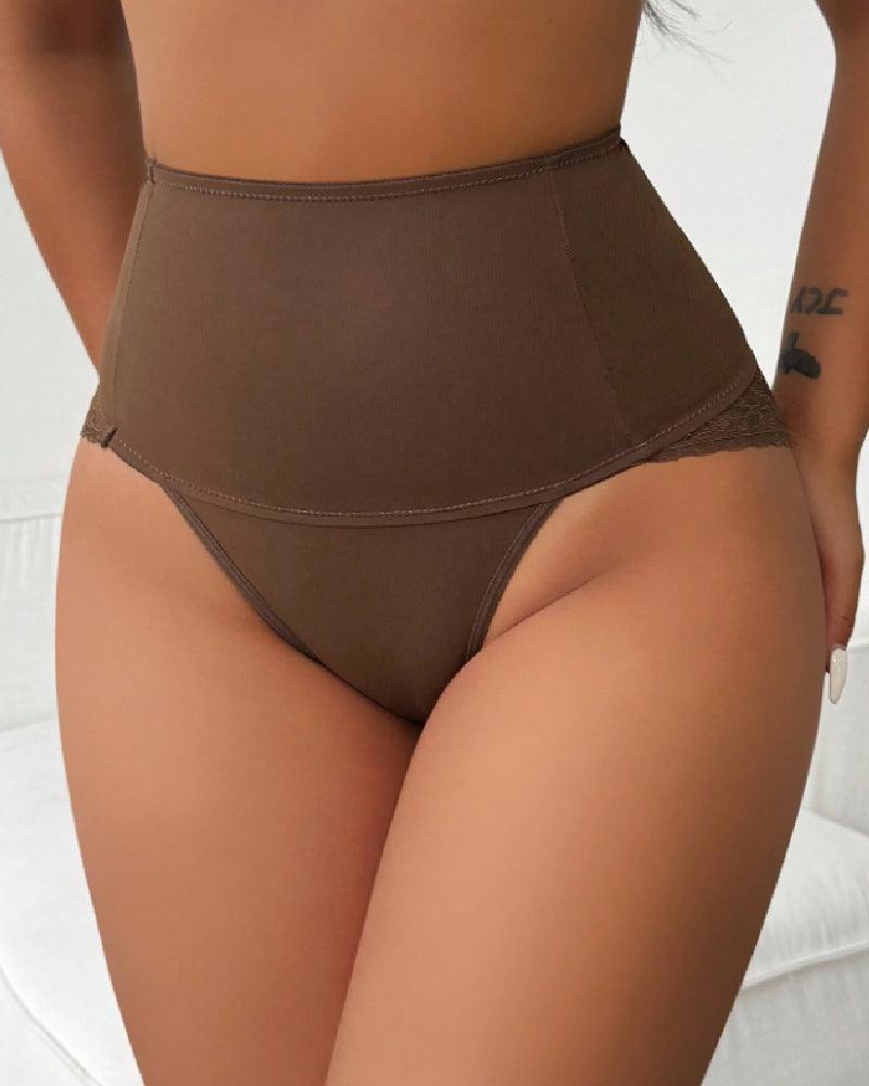 ZYRAH – Hoge Taille Shapewear String - LivingCurves Zwart / S