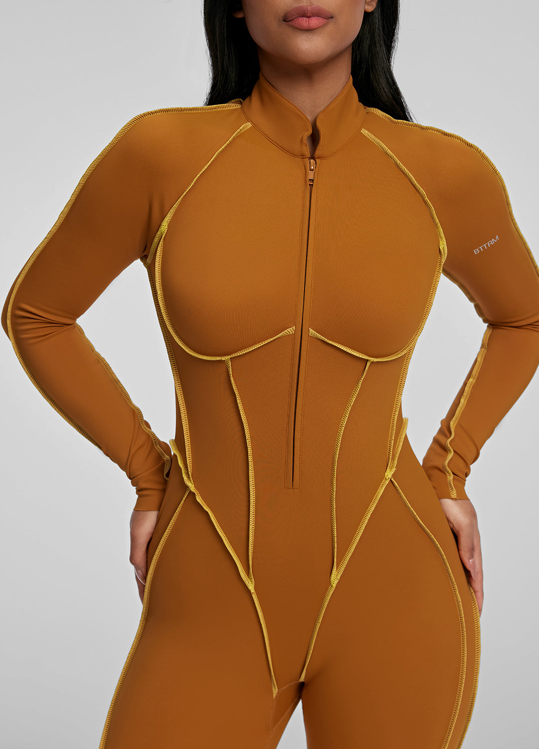ARÉA – Full-Length Shaping Catsuit - LivingCurves Bodysuit Rustic Caramel/Yellow / XS