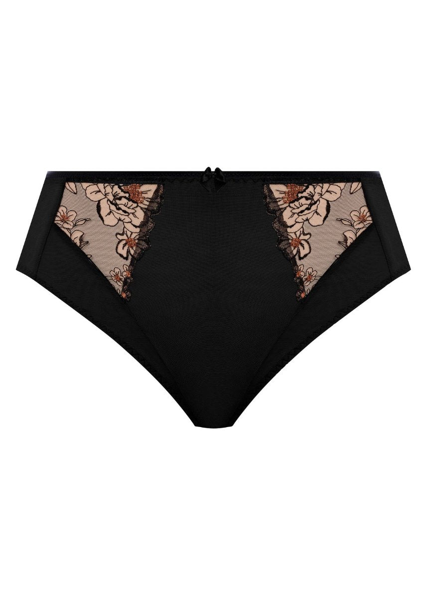Elomi Teagan Black Almond High Leg Brief Panty 302653