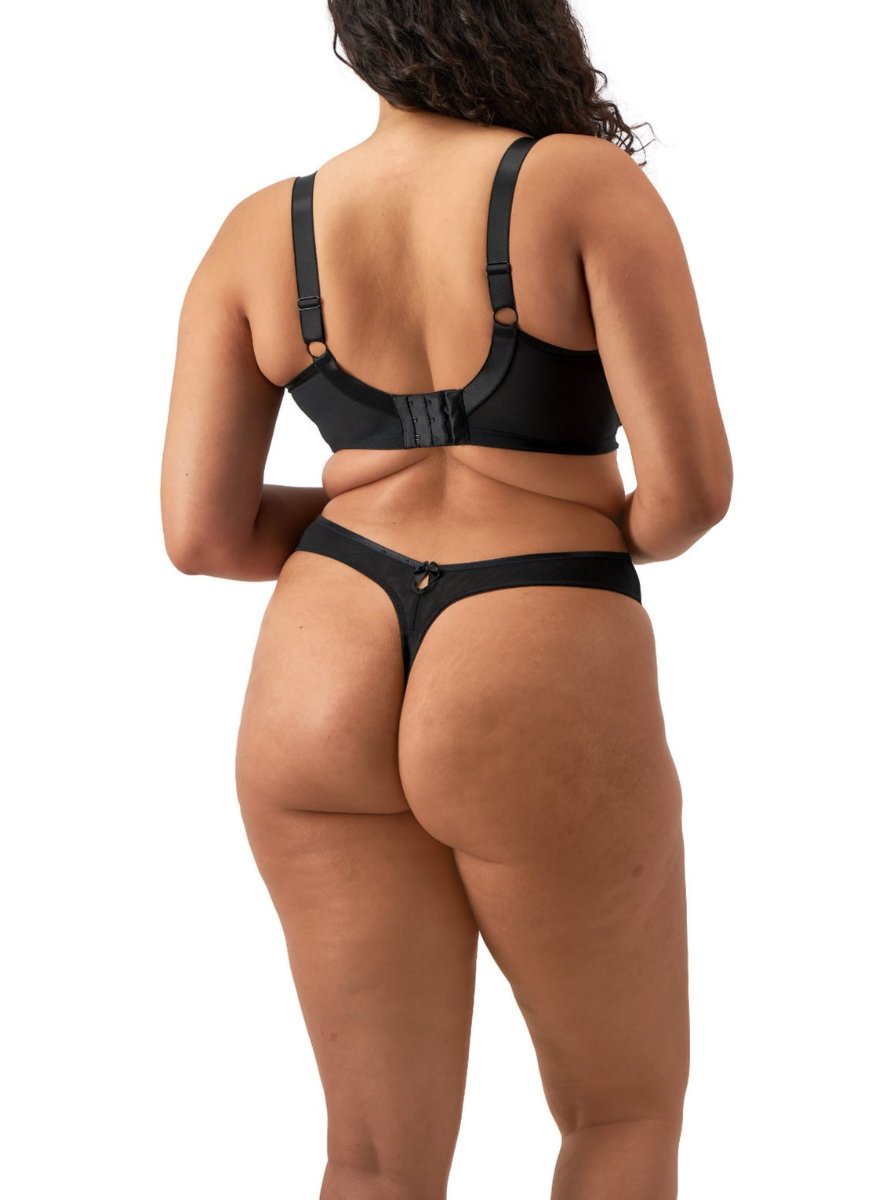 Elomi Teagan Black Almond Thong Panty 302670