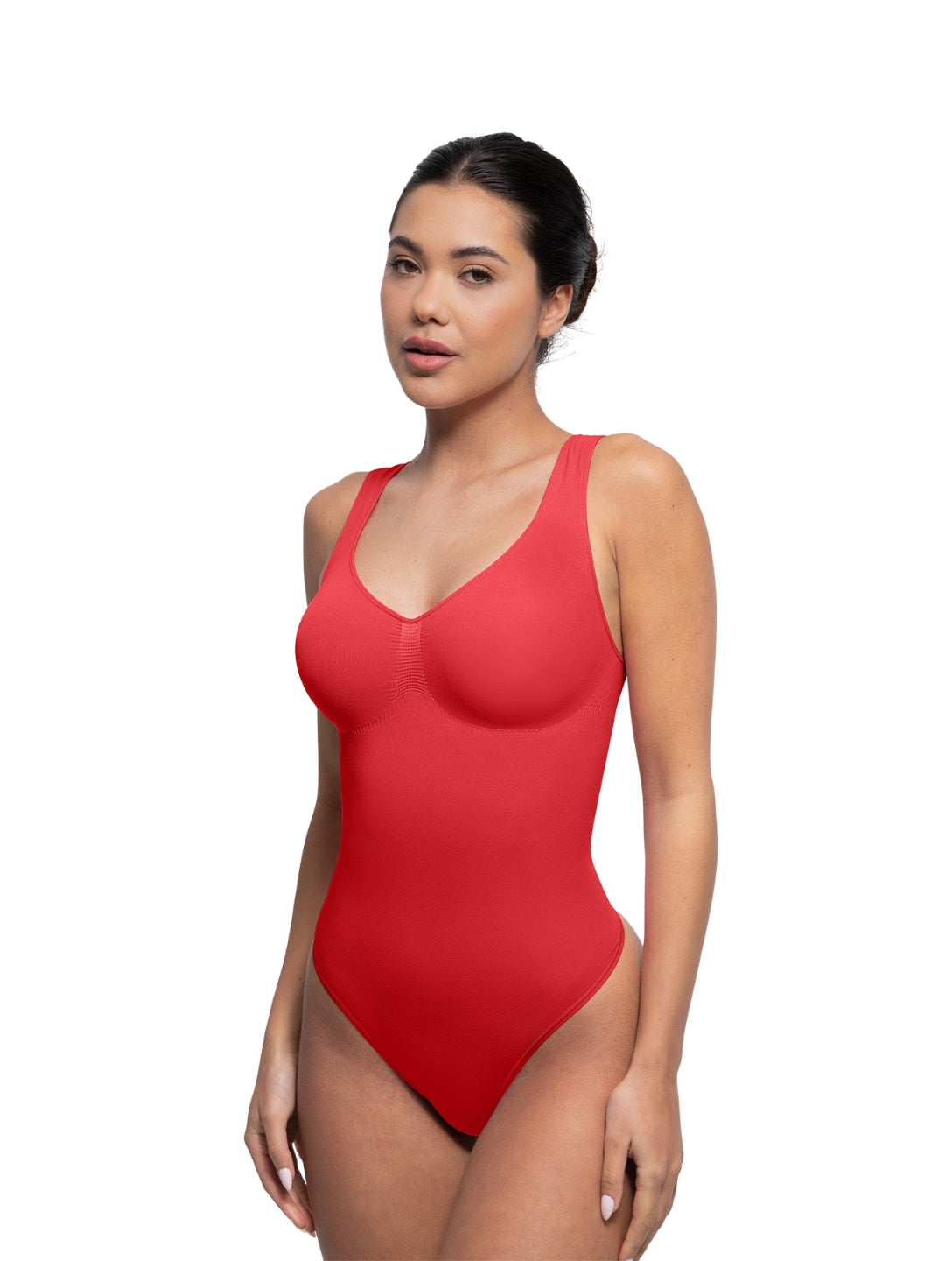 NOA – Naadloze Sculpt Bodysuit String - LivingCurves Rood / S