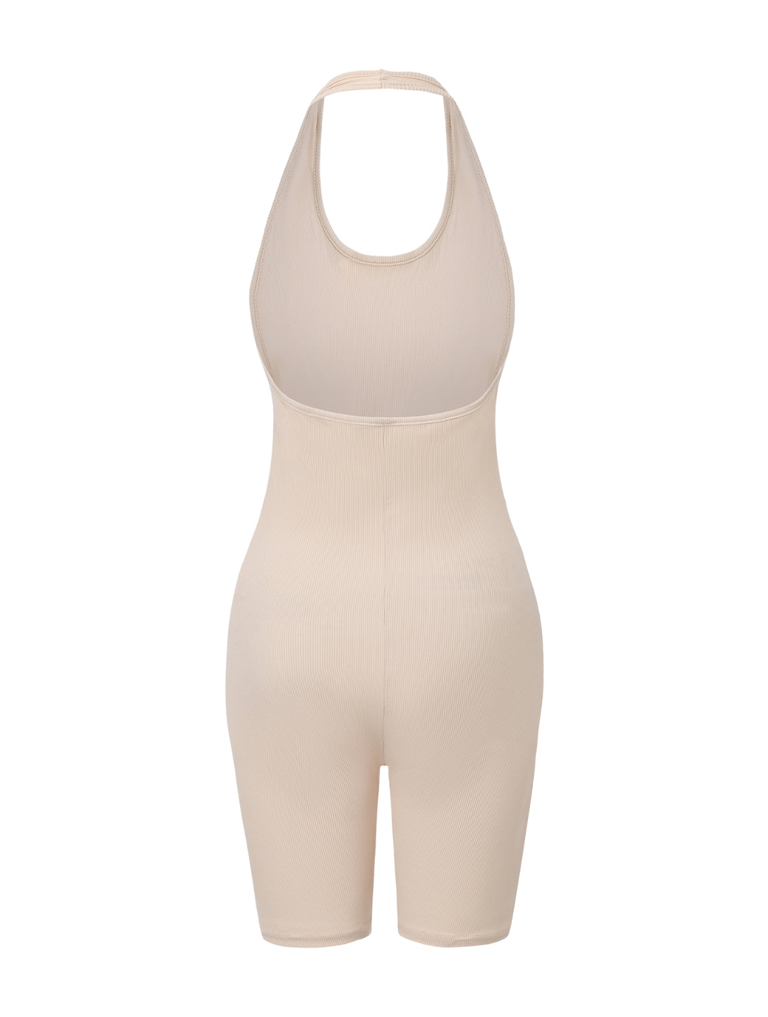 ISOLDE – Geribbelde Halternek Bodysuit - LivingCurves Beige / S