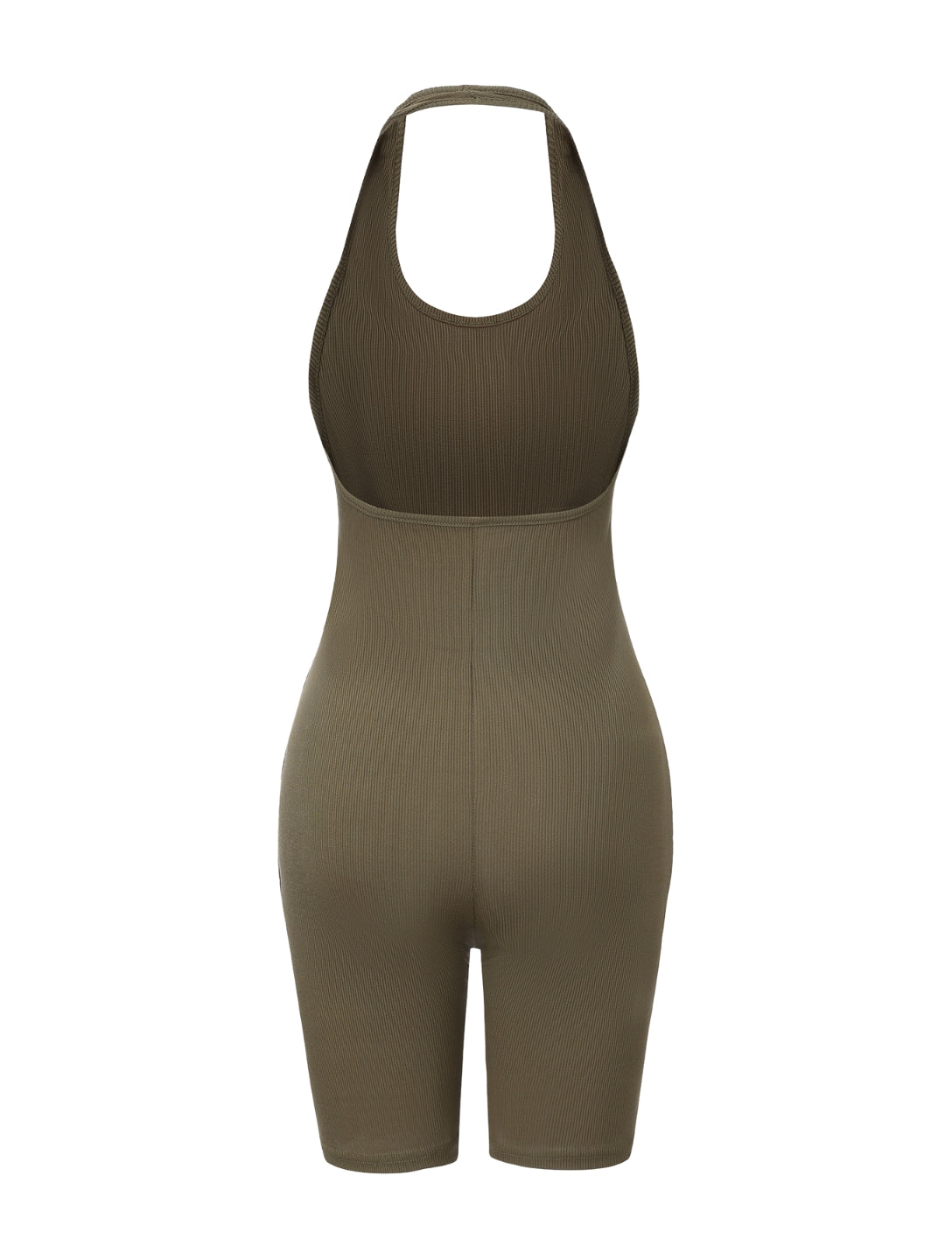 ISOLDE – Geribbelde Halternek Bodysuit - LivingCurves Beige / S