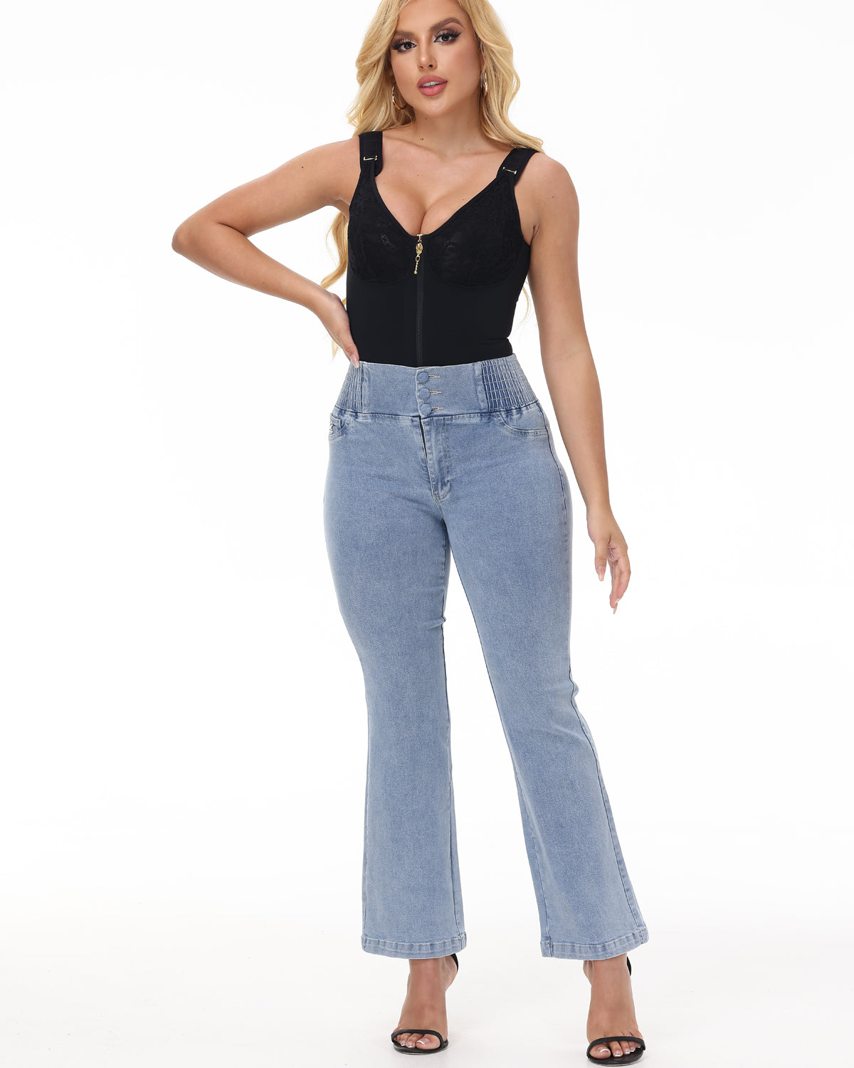 RAVIX – Dames Kant Bodyshaper - LivingCurves Zwart / XS