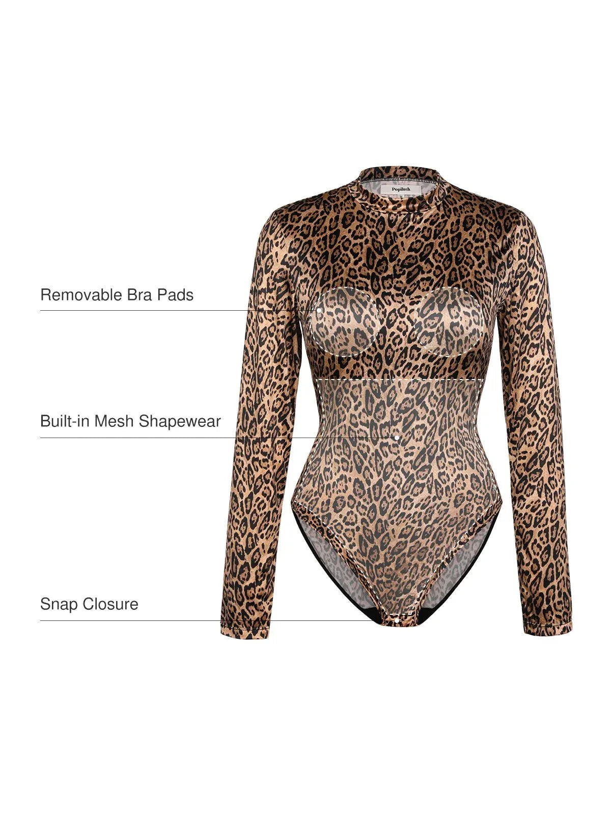 Shapewear Printed High-Waist Tummy-Control Bodysuit - LivingCurves Leopard / XS