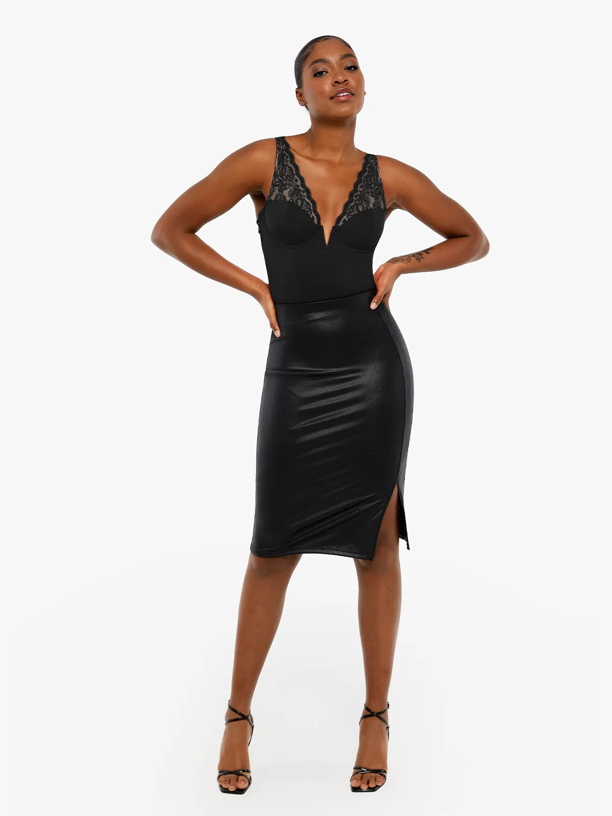 ALYA – Lace Hourglass Bodysuit - LivingCurves Sexy Tops Body Shaper Wit / XS