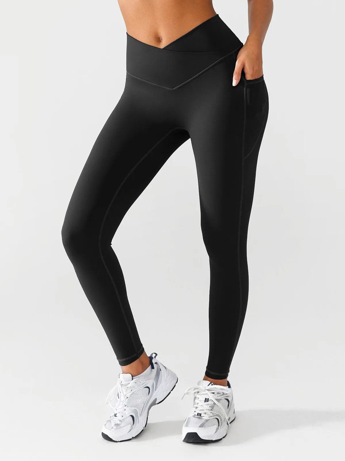 BRXL Butt Scrunch Crossover Waist Leggings - LivingCurves Black / XS