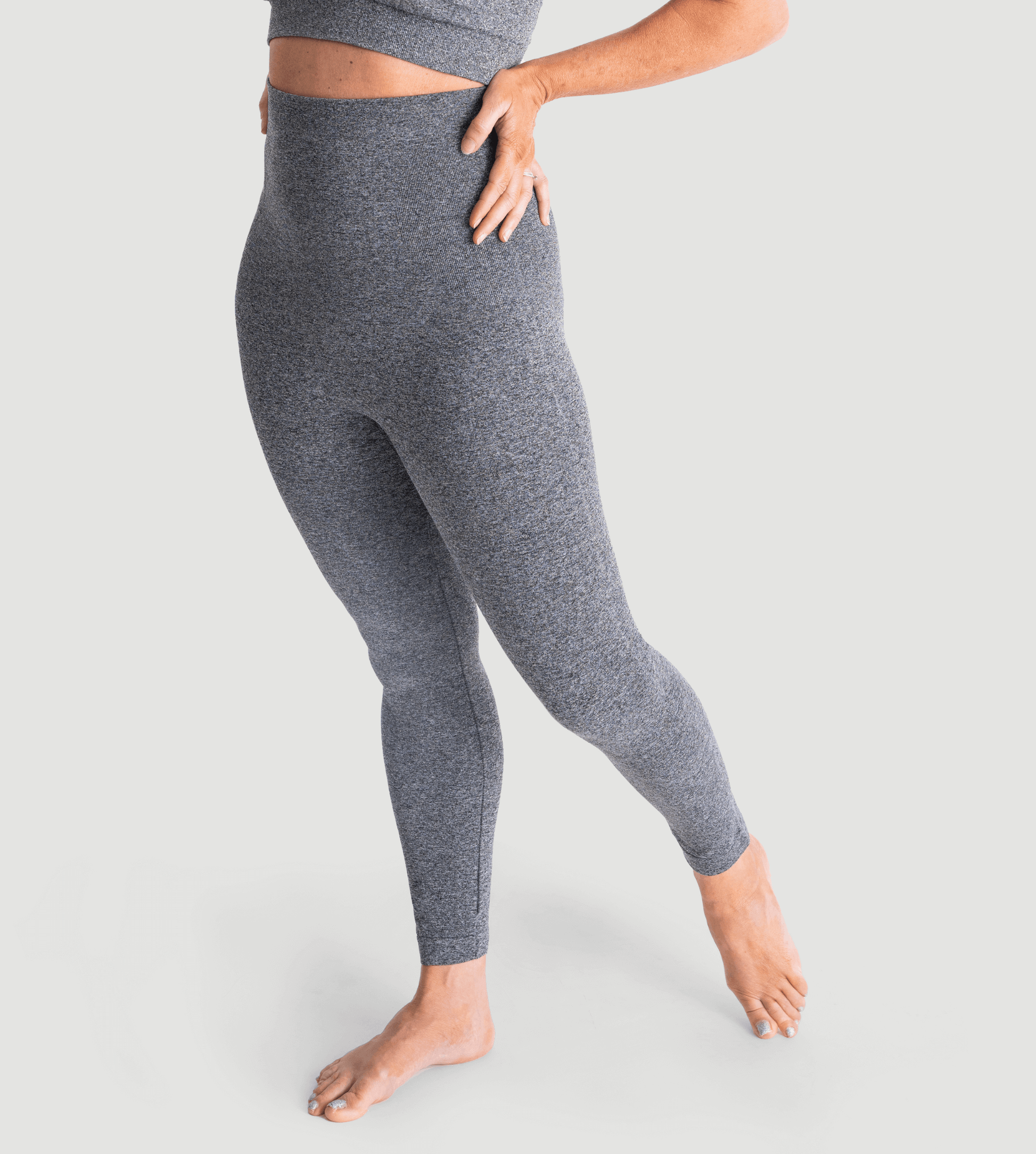 LIA – High Waist Shaping Legging - LivingCurves Leggings Heide Grey / XS