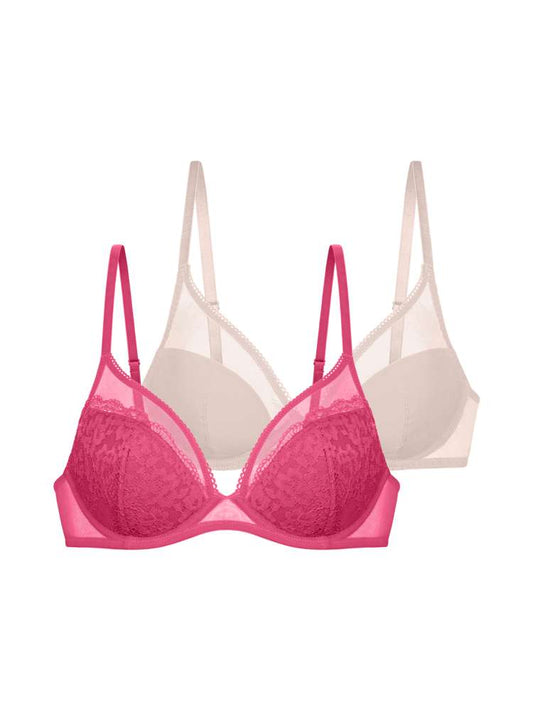 Norissa – 2-Pack Licht Gewatteerde Plunge Bh