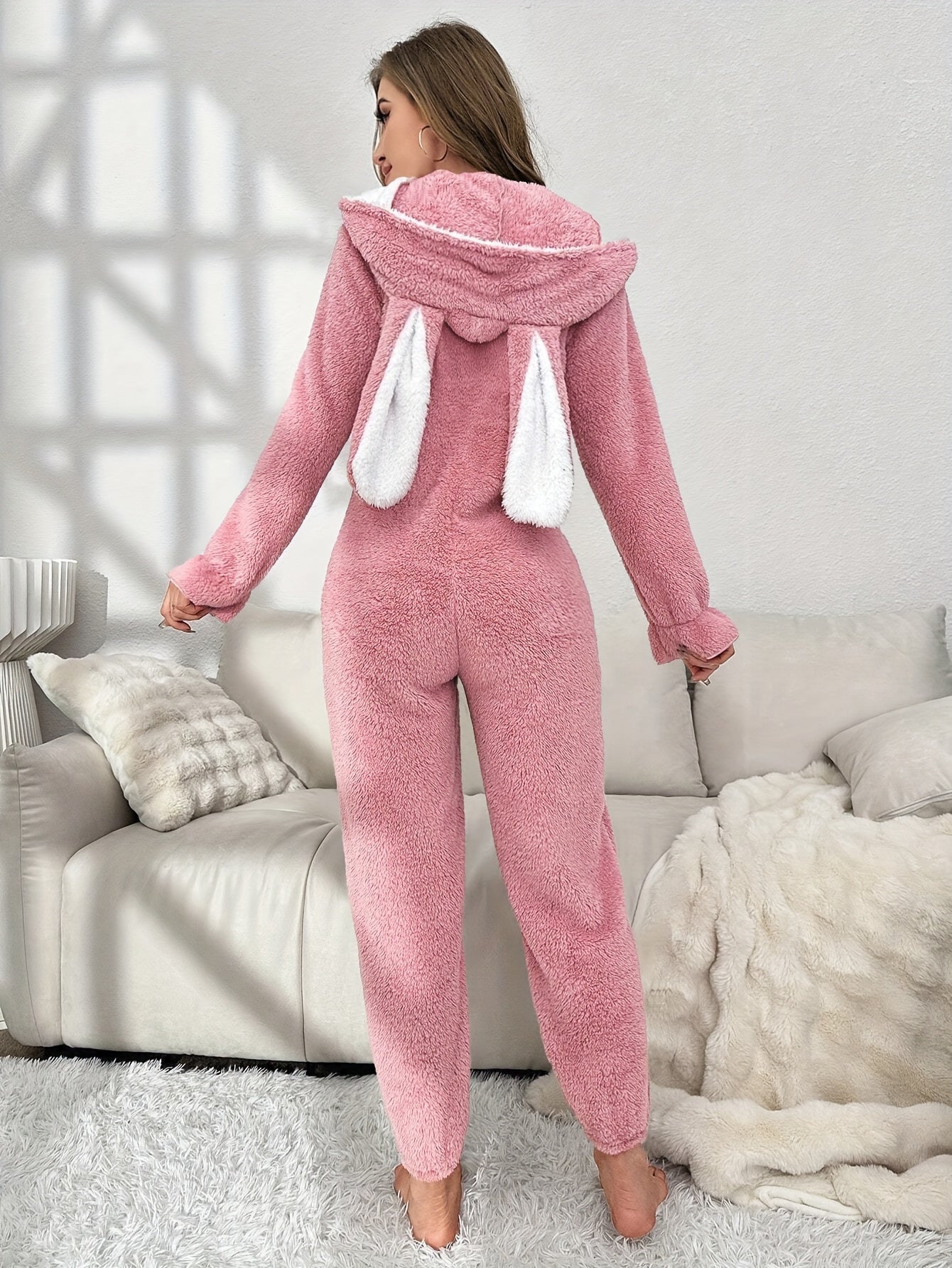 Maud - Schattige Bunny Onesie met Capuchon en Lange Mouwen