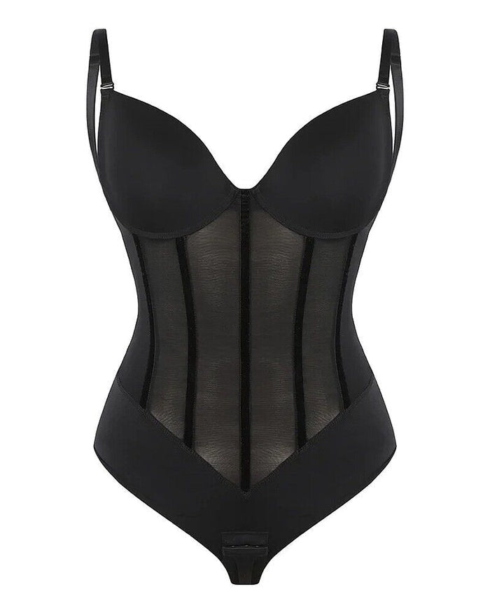 SORIX – Ademend Sexy Tummy Control Bodysuit - LivingCurves Zwart / XS