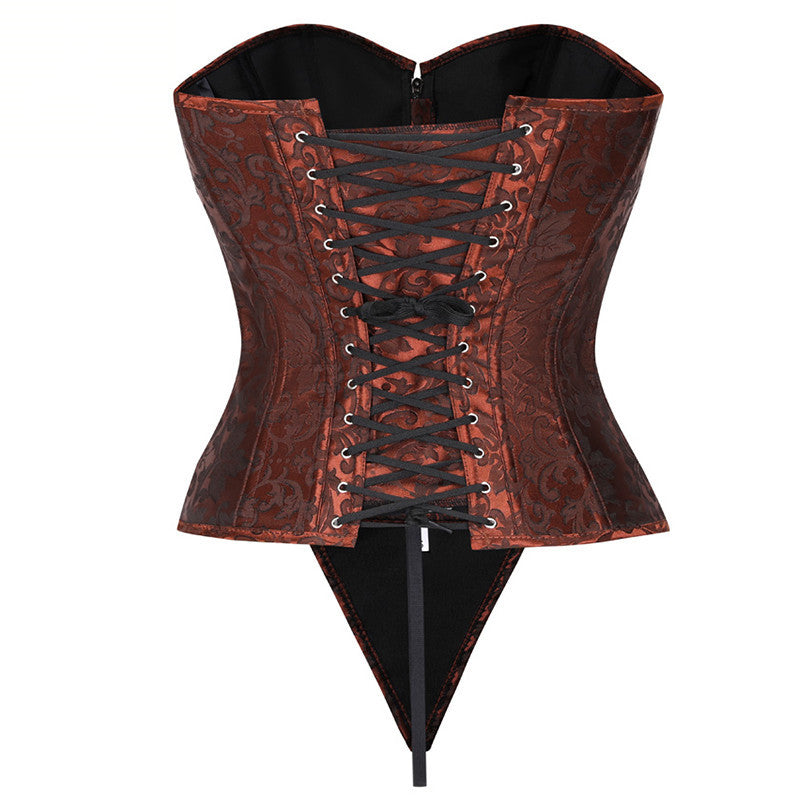 JACQUELINE – Leather Jacquard Corset