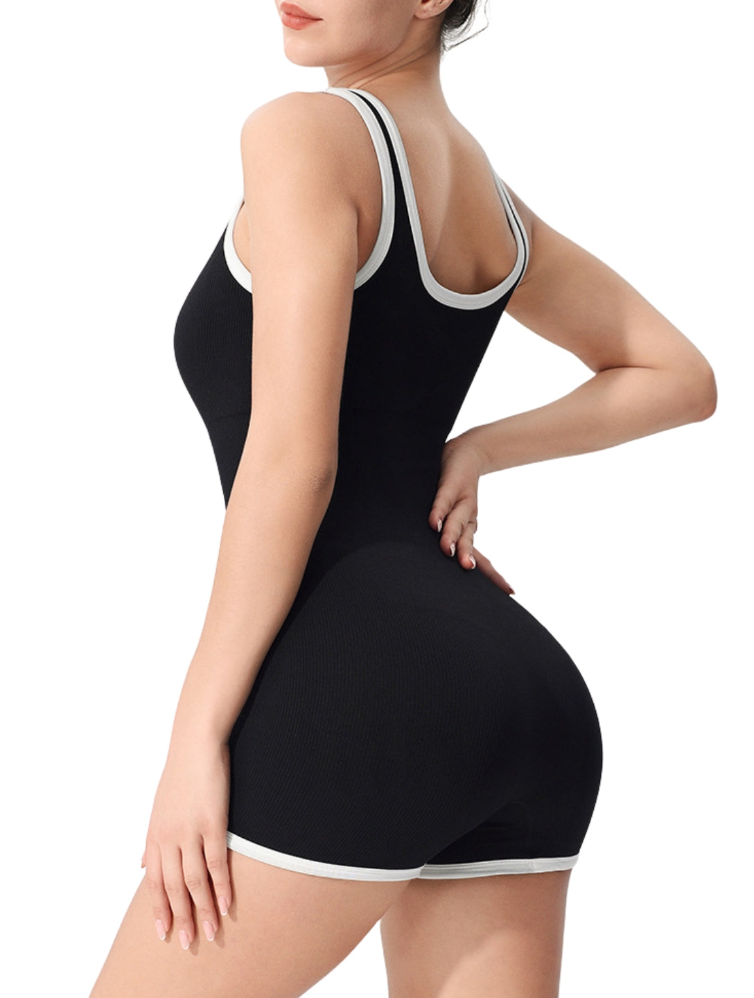 CELESTE – Outlined Geribbelde Bodysuit - LivingCurves Blue / S