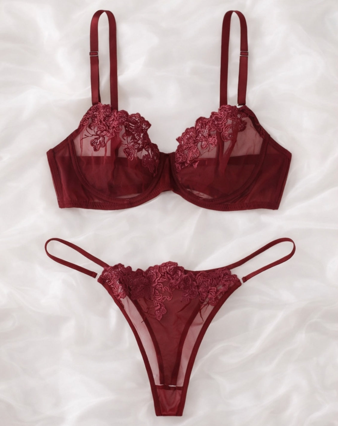 LIVC Lingerie set – Diep bordeaux met luxe uitstraling voor Dames