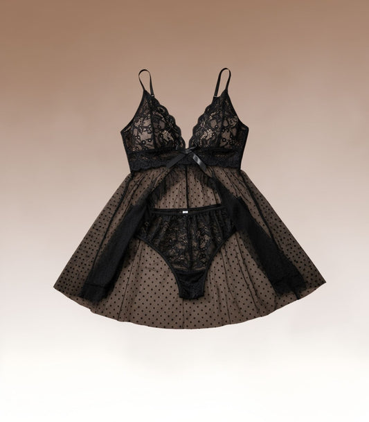 SILHOU – Zwarte Nachtjurk