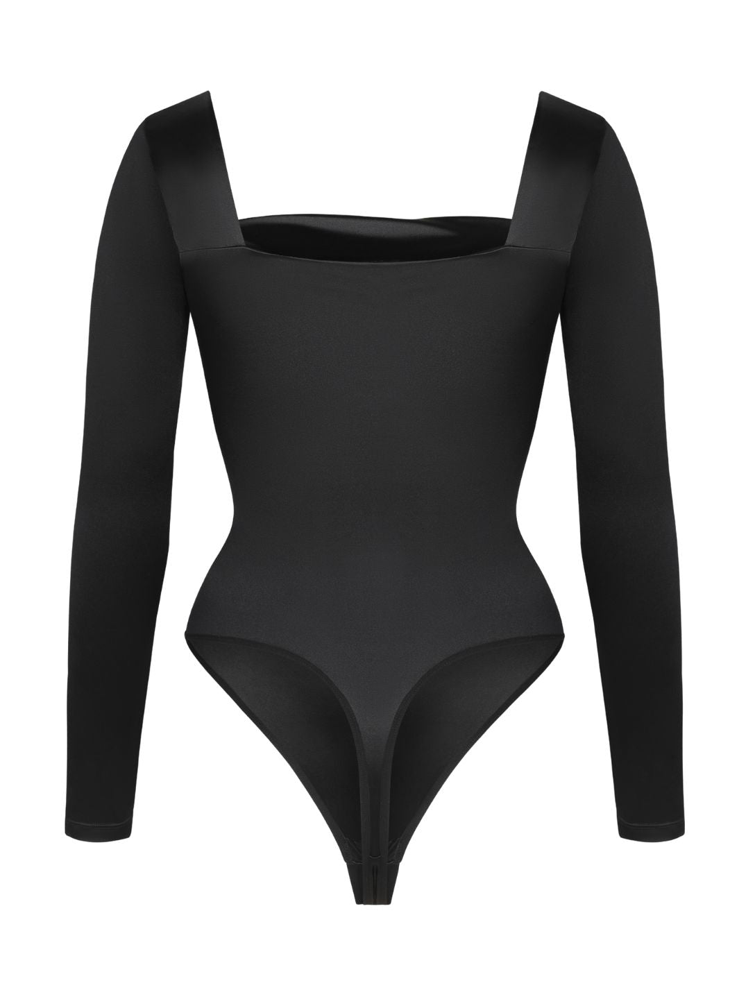 AMARIS – Satijnen Bodysuit met Watervalhals - LivingCurves Zwart / XS
