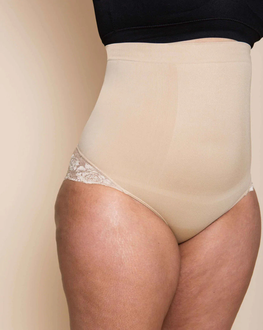 RAYA – Hoge Taille Kant Shapewear Short - LivingCurves Kaching Cart Upsell Toggle Zwart / 3XLto4XL