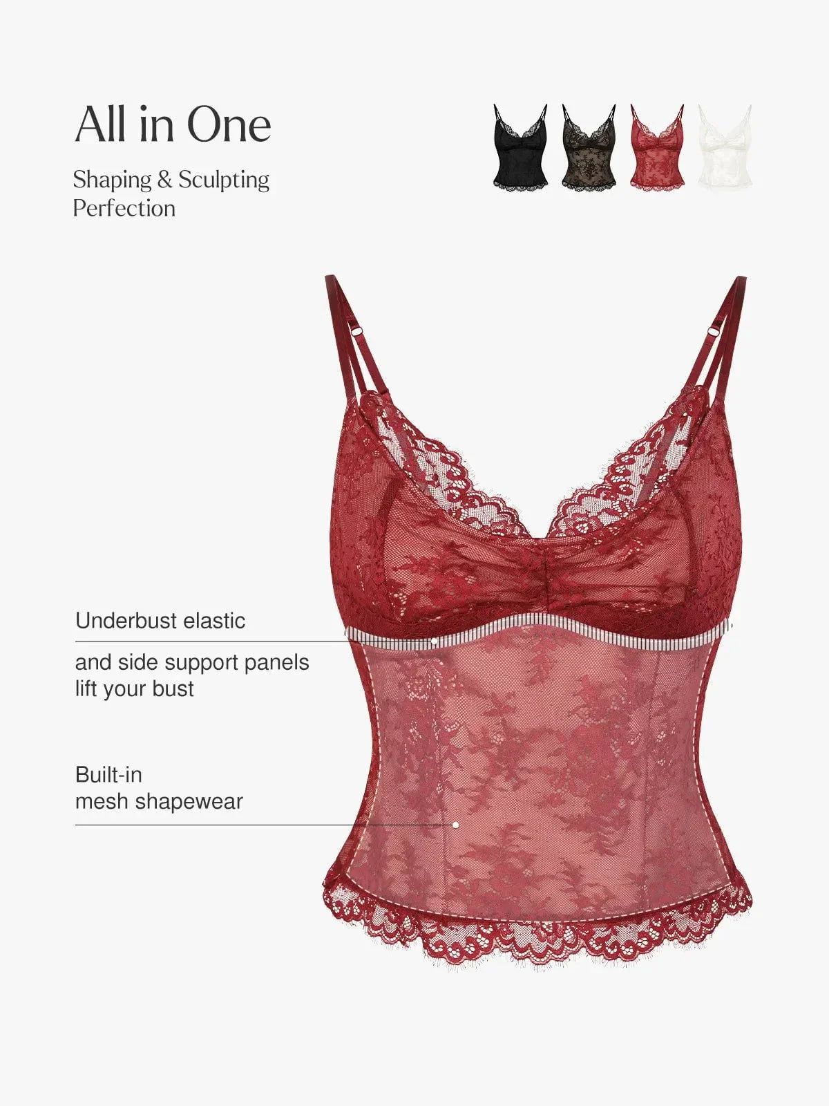 Shapewear Lace Contouring Camisole - LivingCurves Skin / XS