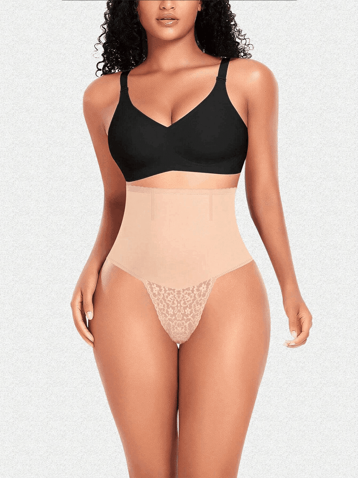 NIVOR – Hoge Taille Tummy Control String - LivingCurves Beige / S