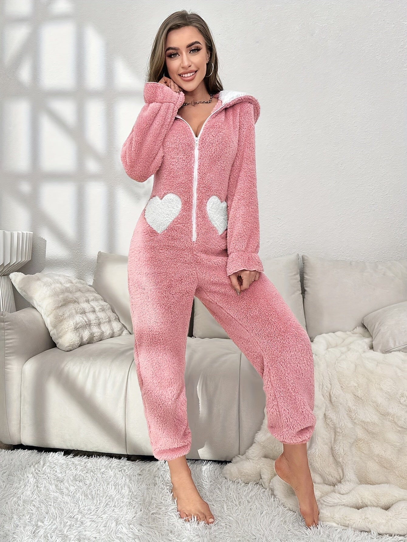 Maud - Schattige Bunny Onesie met Capuchon en Lange Mouwen