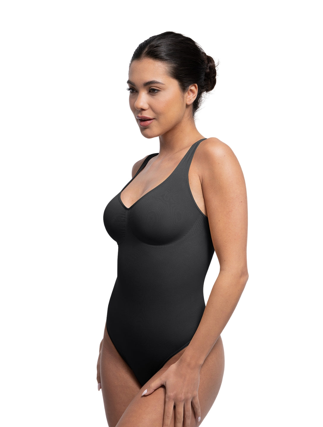 NOA – Naadloze Sculpt Bodysuit String - LivingCurves Zwart / S