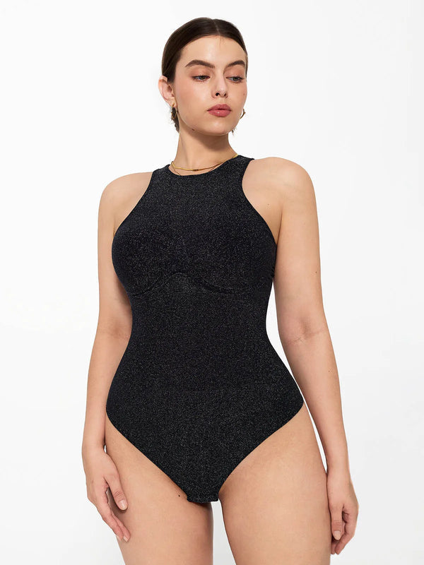 Shapewear Metallic Seamless Tummy-Control Skin-Friendly Bodysuit - LivingCurves Orange Yellow / XS