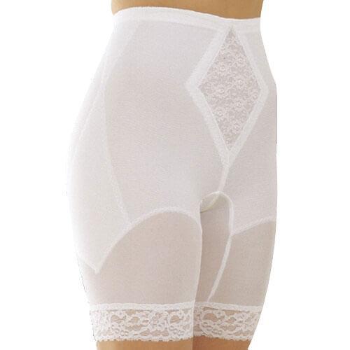 Style 6795 | Waistline Thigh Slimmer with Tummy Control Panel| Memory Compression Fabric | Medium Support - LivingCurves Leg Shaper S/26 / White
