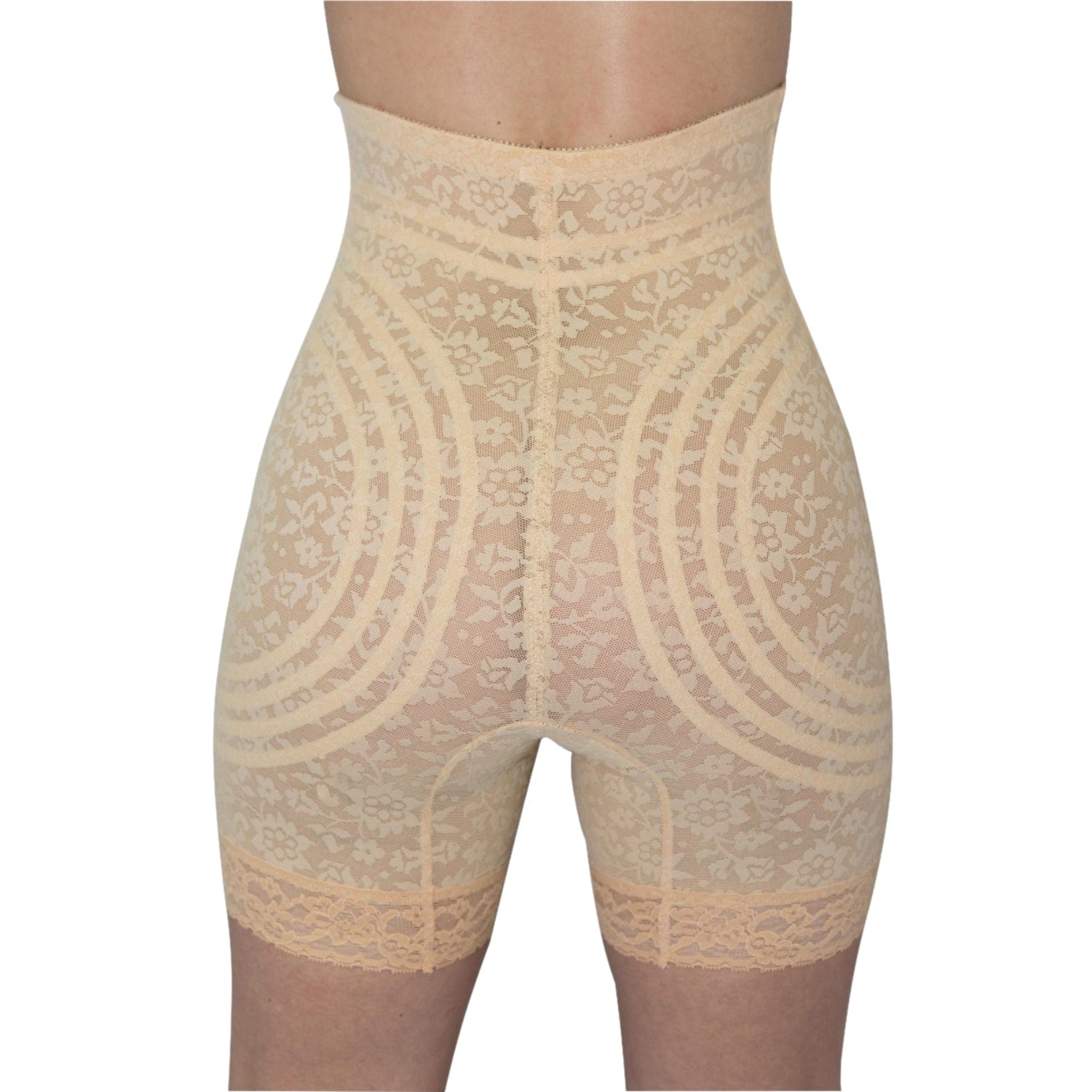 Style 6207 | No Roll High Waist Lace Thigh Slimmer with Extra Firm Support - LivingCurves High Waist Leg Shaper Mokka / S/26
