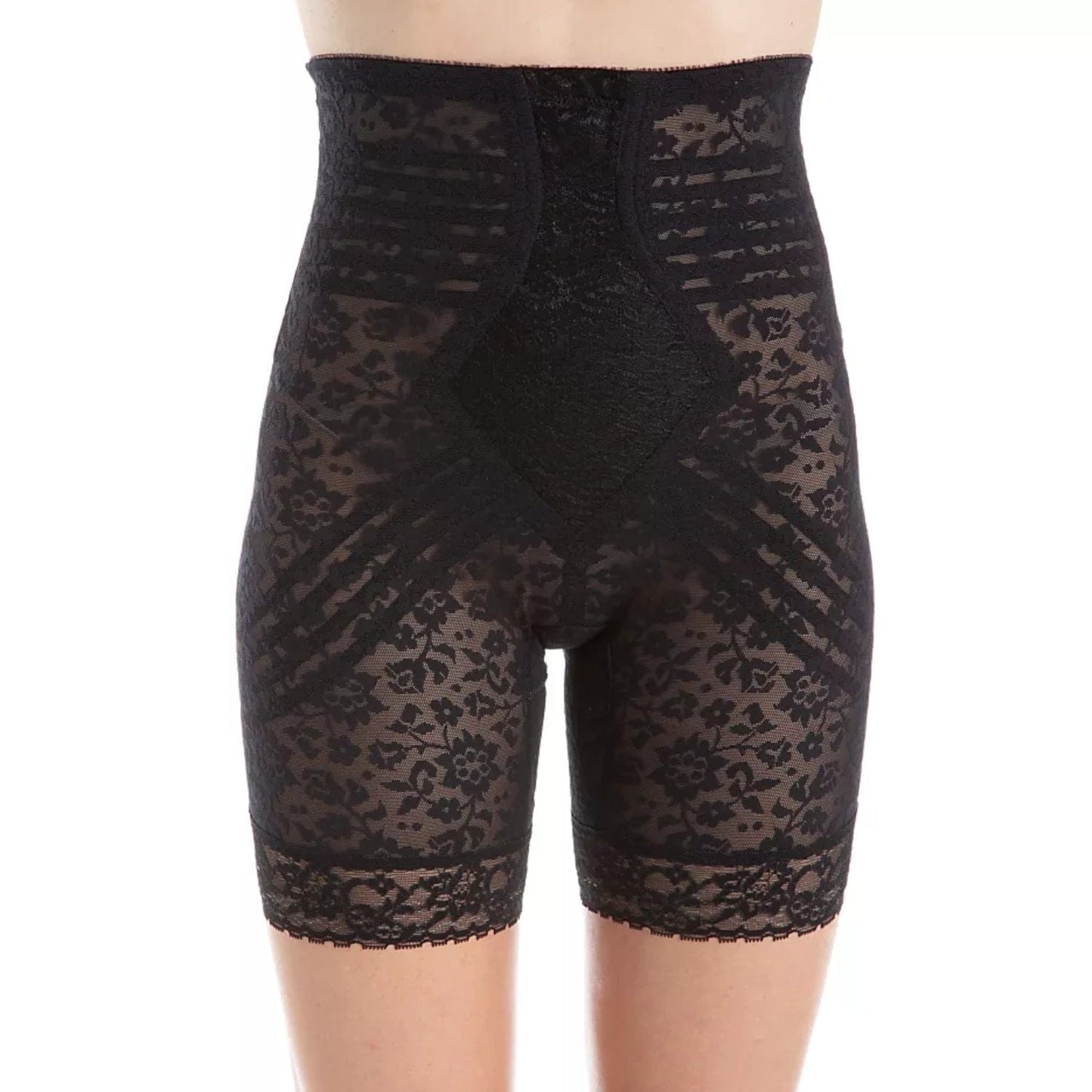 Style 6207 | No Roll High Waist Lace Thigh Slimmer with Extra Firm Support - LivingCurves High Waist Leg Shaper Mokka / S/26