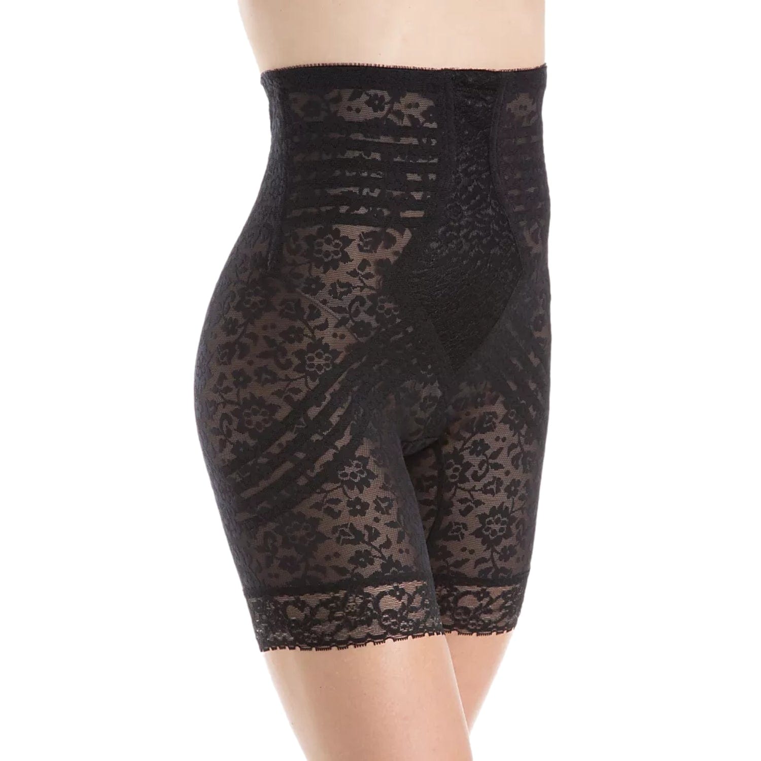 Style 6207 | No Roll High Waist Lace Thigh Slimmer with Extra Firm Support - LivingCurves High Waist Leg Shaper Mokka / S/26