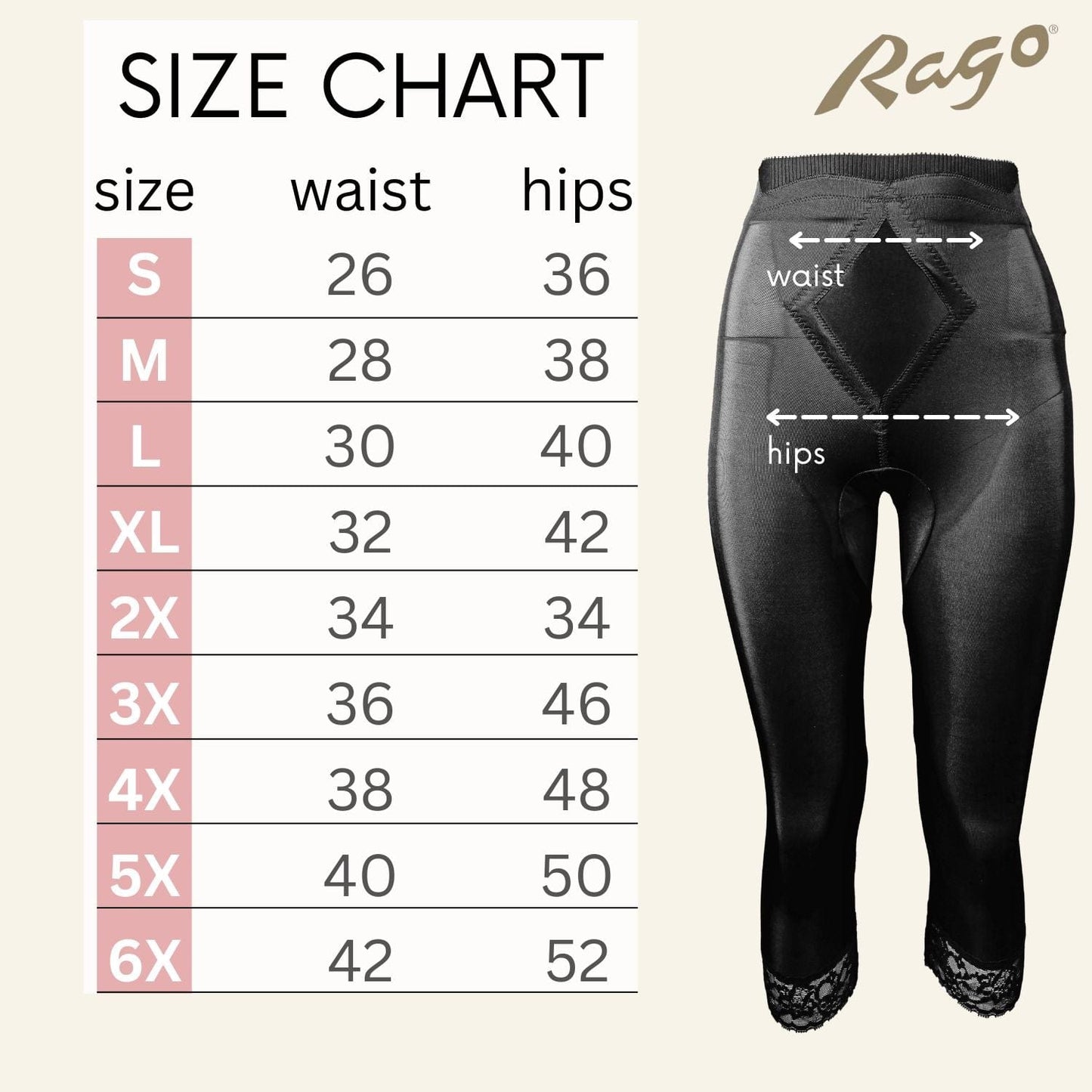 Style 6266 | High Waist Capri Pant Liner with Tummy Control Satin Panel| Memory Compression Fabric | Medium Support - LivingCurves Leg Shaper Pant Liner Black / S/26