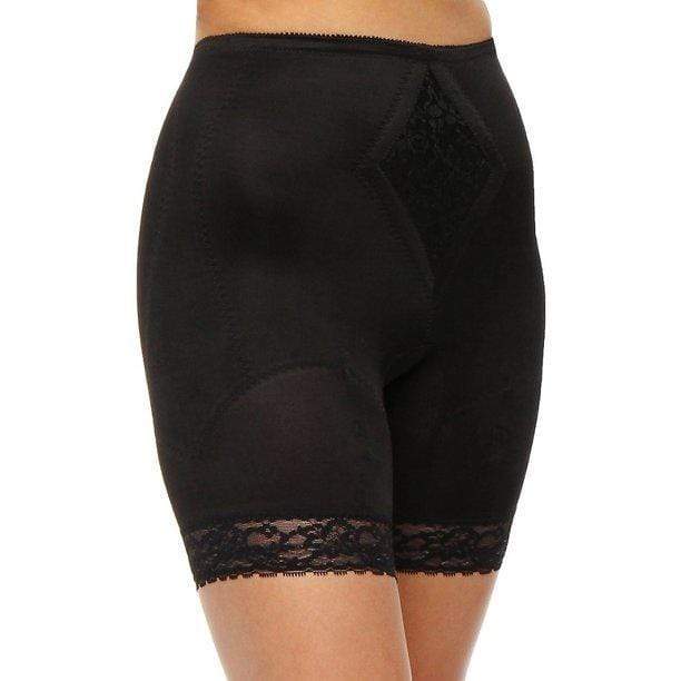 Style 6795 | Waistline Thigh Slimmer with Tummy Control Panel| Memory Compression Fabric | Medium Support - LivingCurves Leg Shaper S/26 / Black