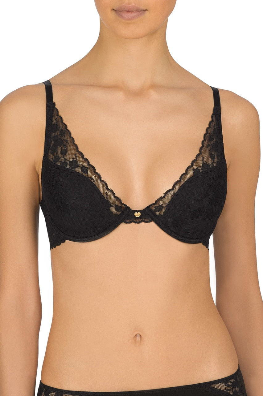Natori Cherry Blossom Convertible Contour Underwire Bra #721191 - LivingCurves Bras Black / 30B