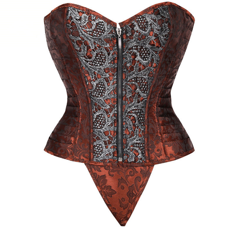 JACQUELINE – Leather Jacquard Corset