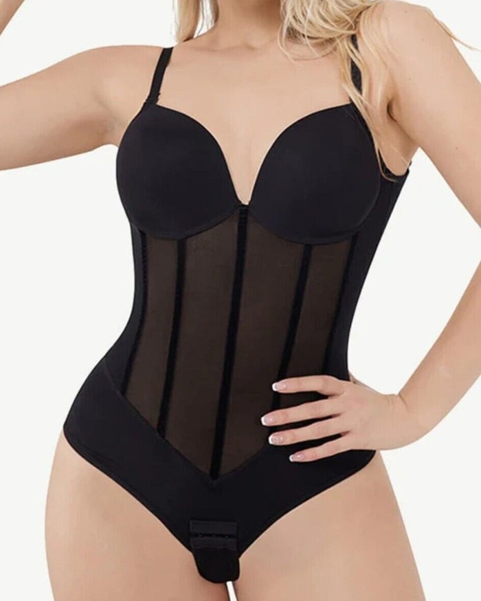 SORIX – Ademend Sexy Tummy Control Bodysuit - LivingCurves Zwart / XS