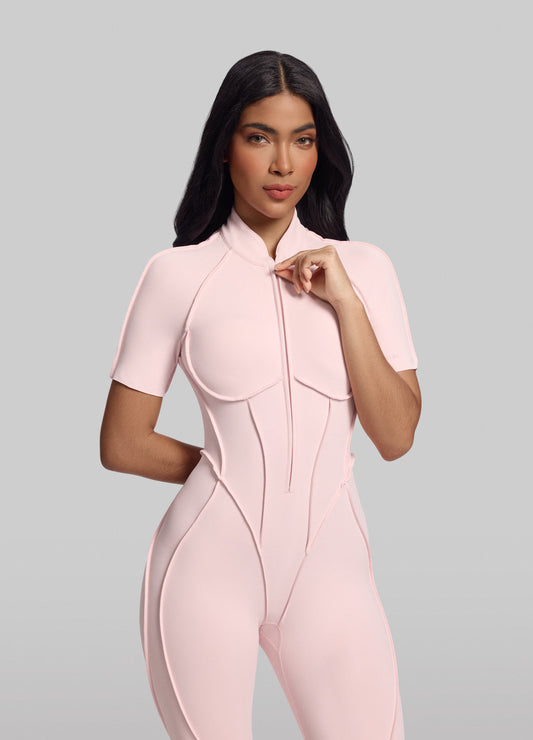 LYOR – Open Back Shaping Catsuit - LivingCurves Bodysuit pink / XS