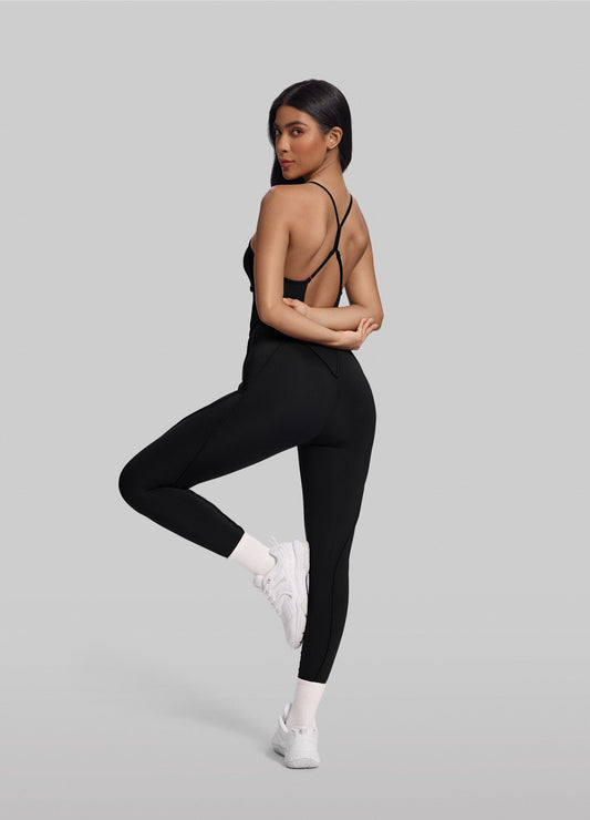 CROS – Crossback Shaping Catsuit - LivingCurves Bodysuit Zwart / XS
