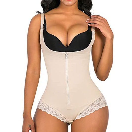 TARA – Heuplift Shaping Bodysuit met Rits - LivingCurves Kaching Cart Upsell Toggle Zwart / L