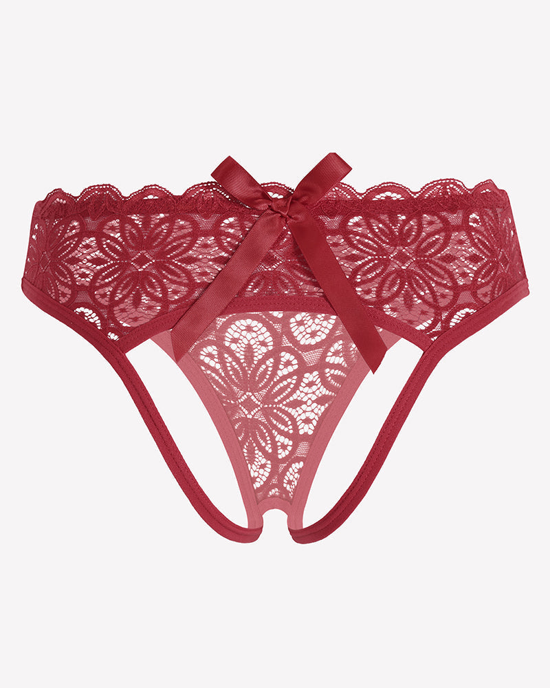 Lace Panties Hollow Out Rear Bowknot Briefs