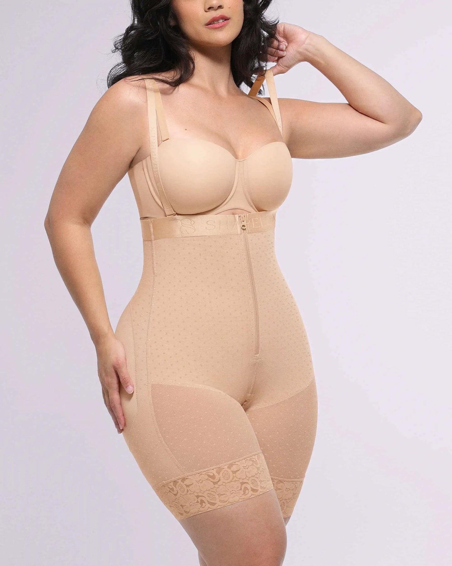 BOOT-YEAH™ AirSlim® High-Waisted Polka Dot Short - LivingCurves shaper shorts Beige / S