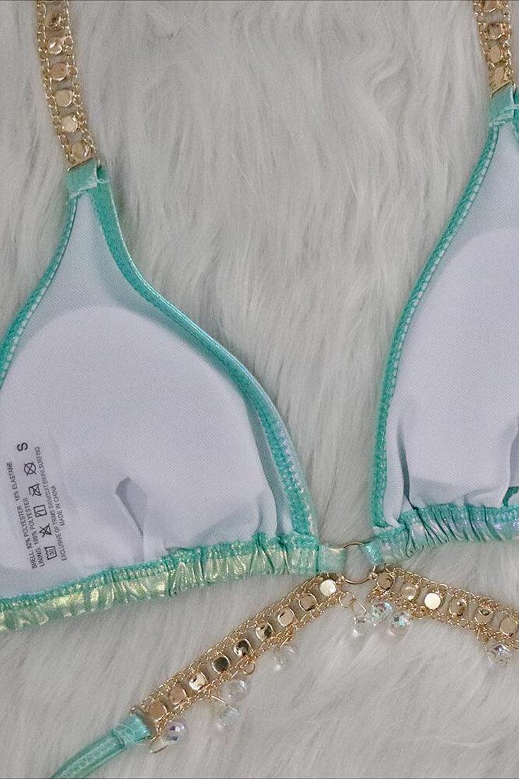 Groene Bikini Set Dames Holografisch met Zeester