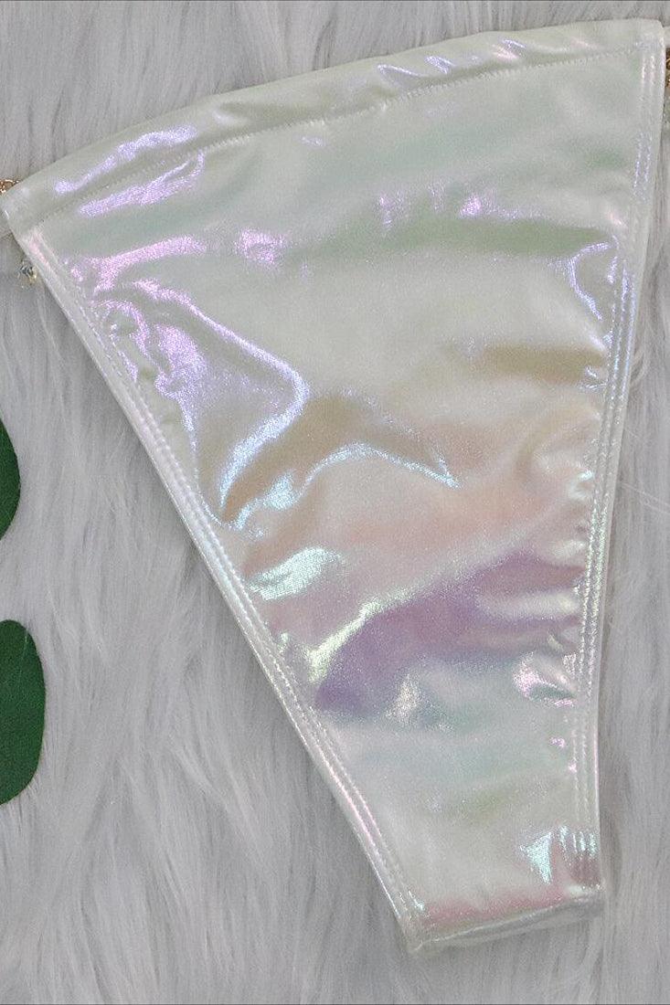 Witte Holografische Bikini Dames – Set met Zeester