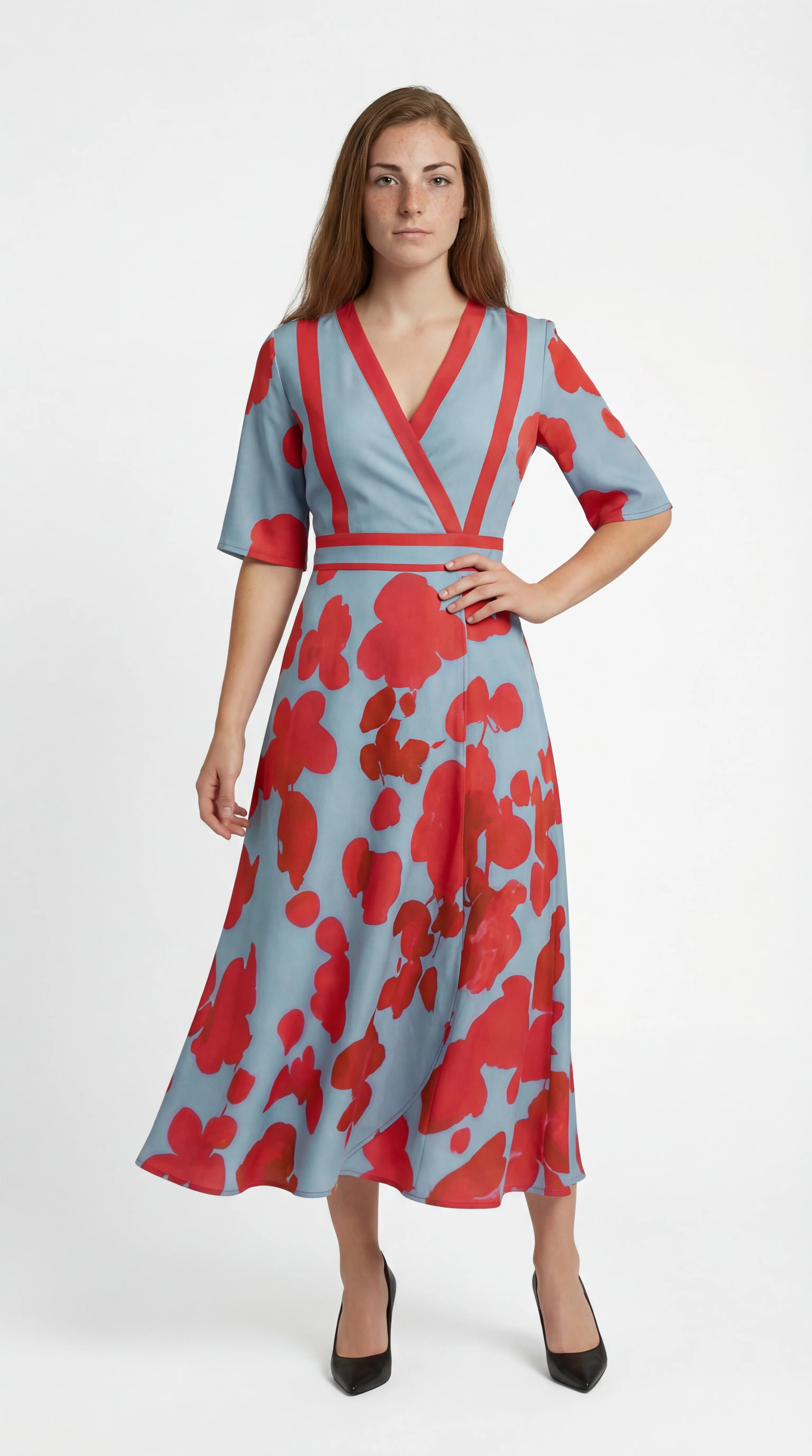 Midi Jurk V-Hals – Zomerjurk met Print