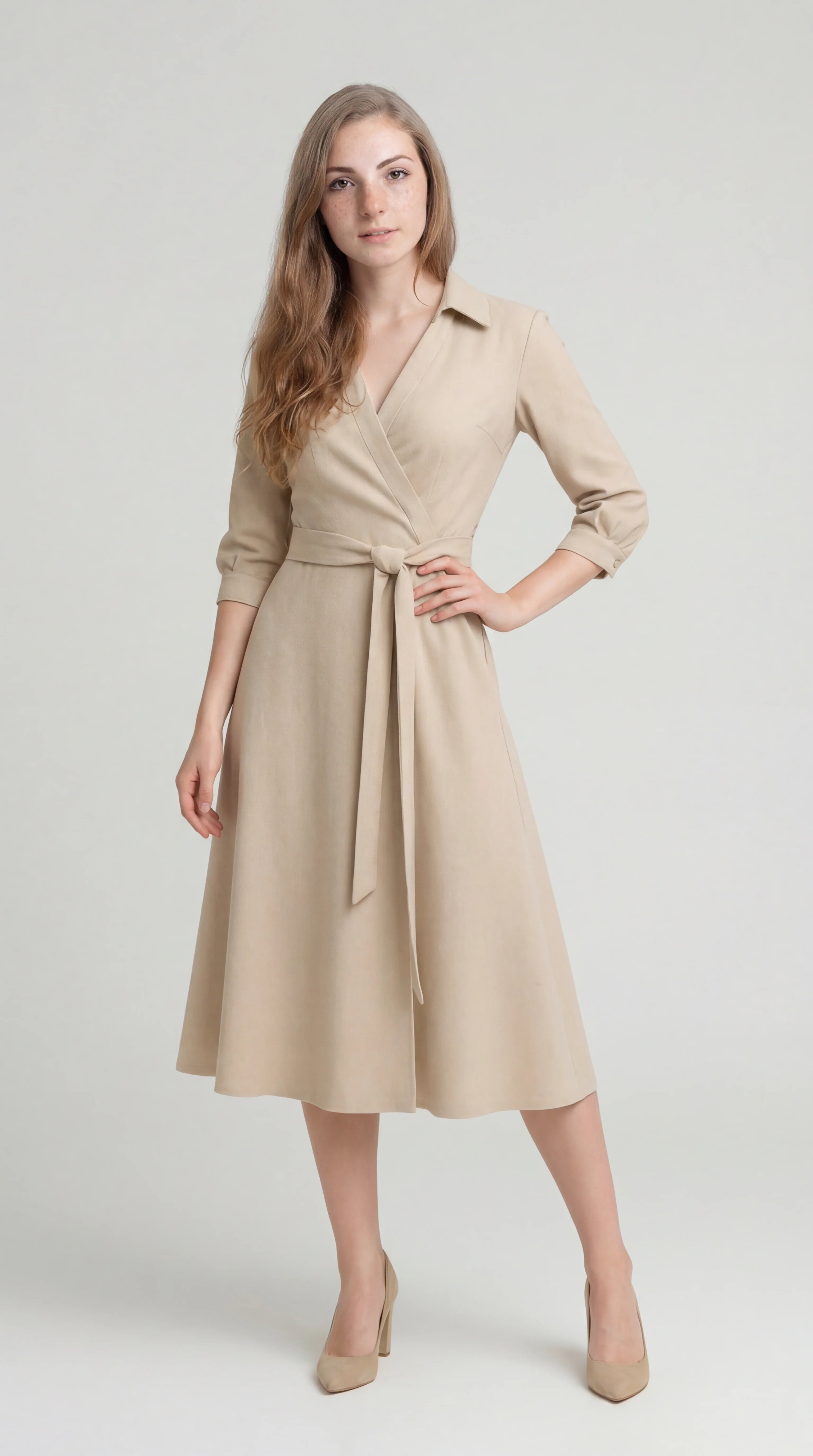 Wikkel Jurk Midi – Zomerjurk met Tailleband