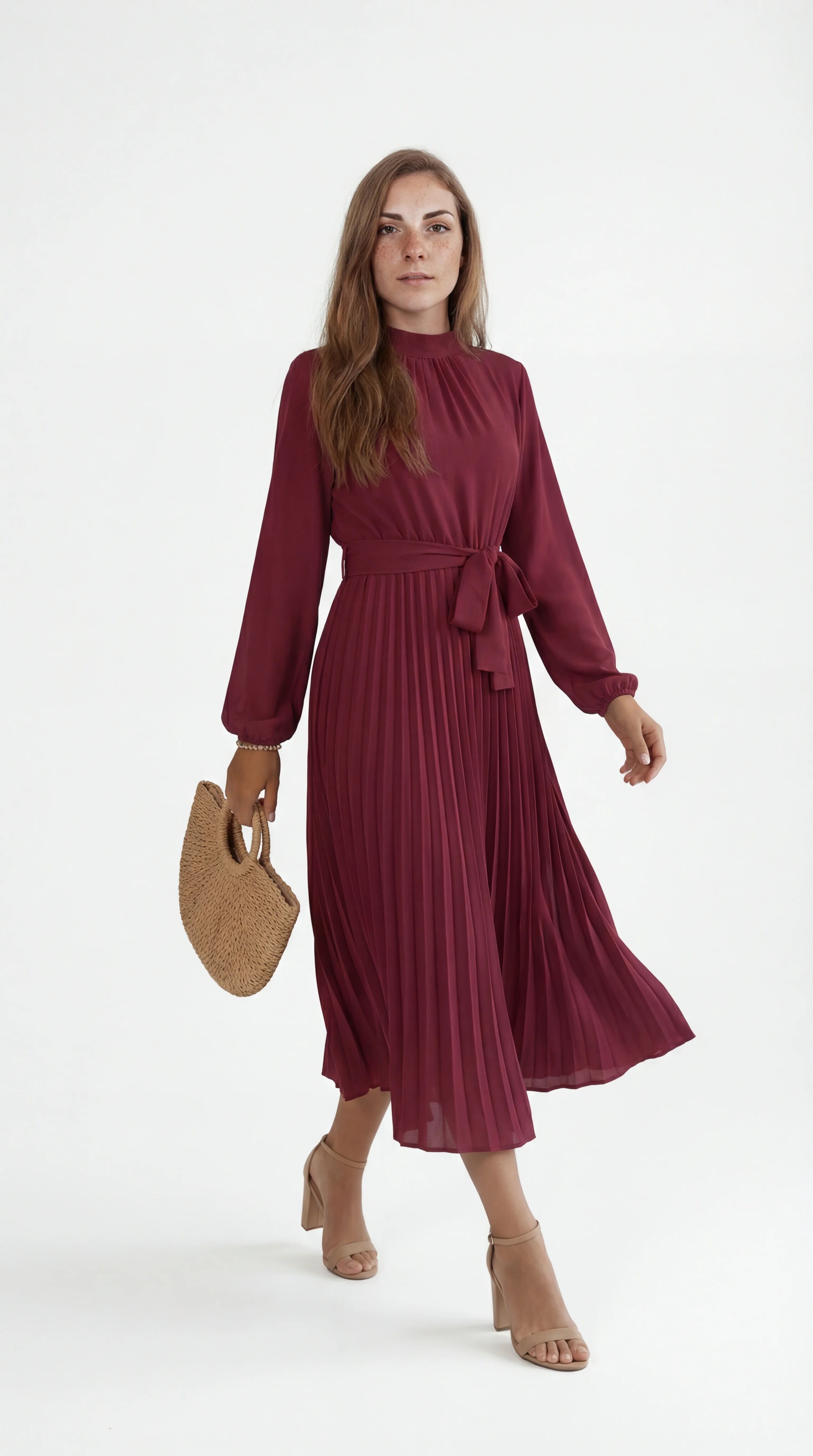 One Shoulder Midi Avondjurk met Hoge Split