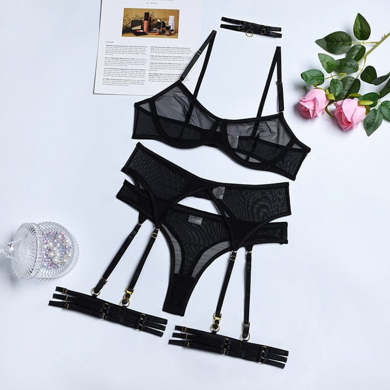 Valentina Mesh Set - Transparante Lingerieset Van Mesh Voor Sensuele Stijl
